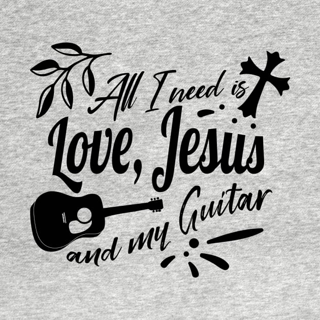 Jesus and Guitar by Foxxy Merch